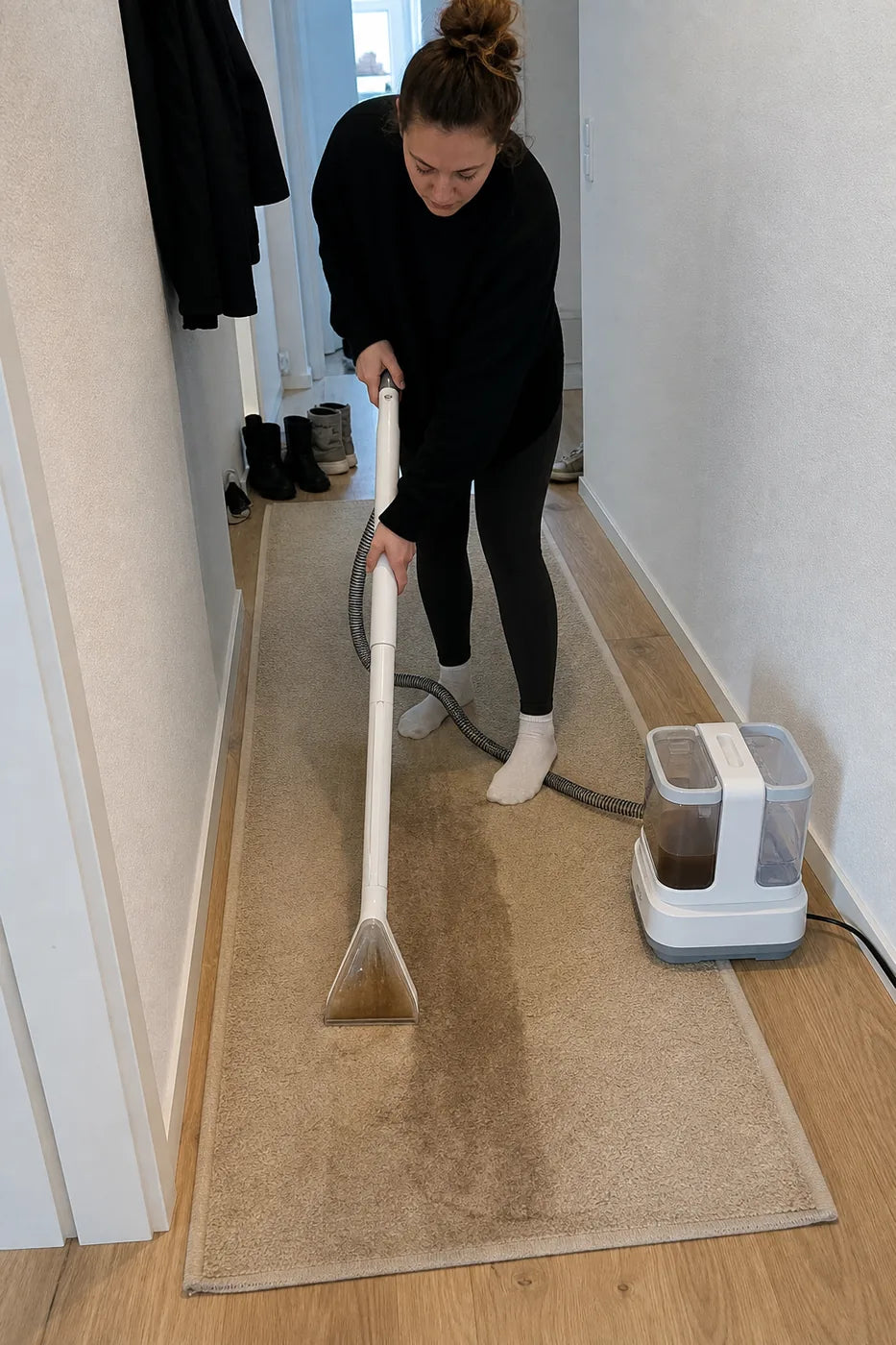 Käuferfoto: Flurläufer wird abgesaugt